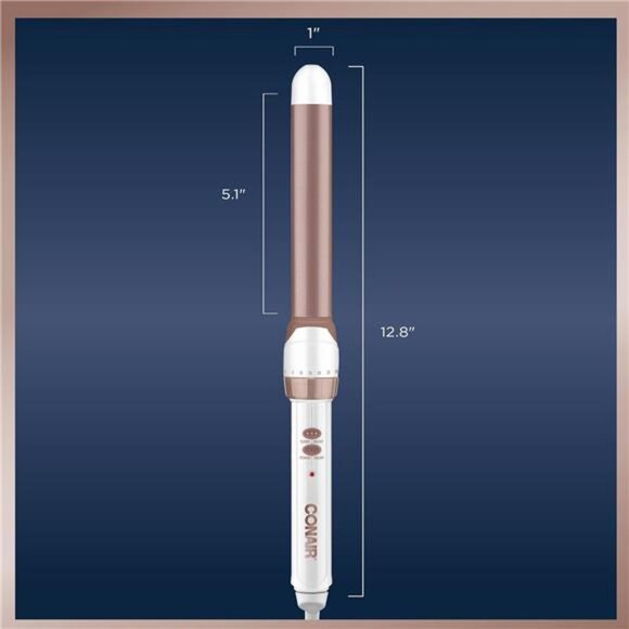 Double Ceramic 1-inch Curling Wand, Straight wand produces flawless waves - Picture 6 of 7